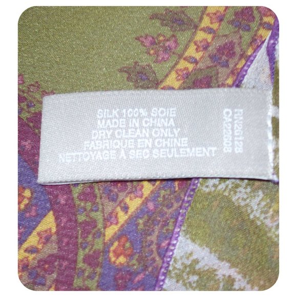 ECHO 100% Silk Handkerchief Scarf Blouse Poncho - Picture 10 of 14